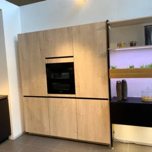 hoekkeuken, antraciet, modern, showroommodel